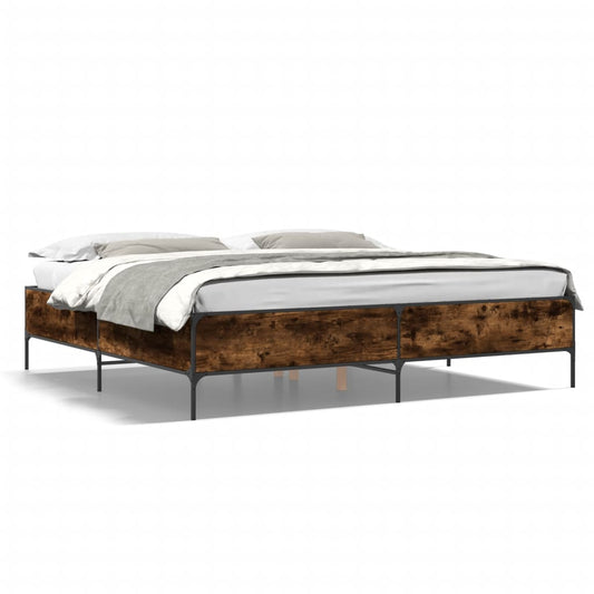 vidaXL Bed Frame without Mattress Smoked Oak 200x200 cm