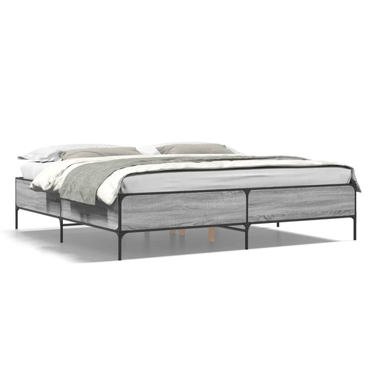 vidaXL Bed Frame without Mattress Grey Sonoma 200x200 cm