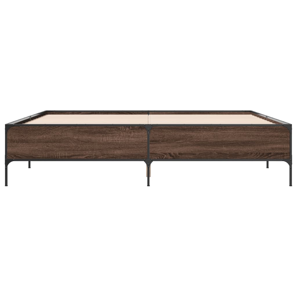 vidaXL Bed Frame without Mattress Brown Oak 200x200 cm