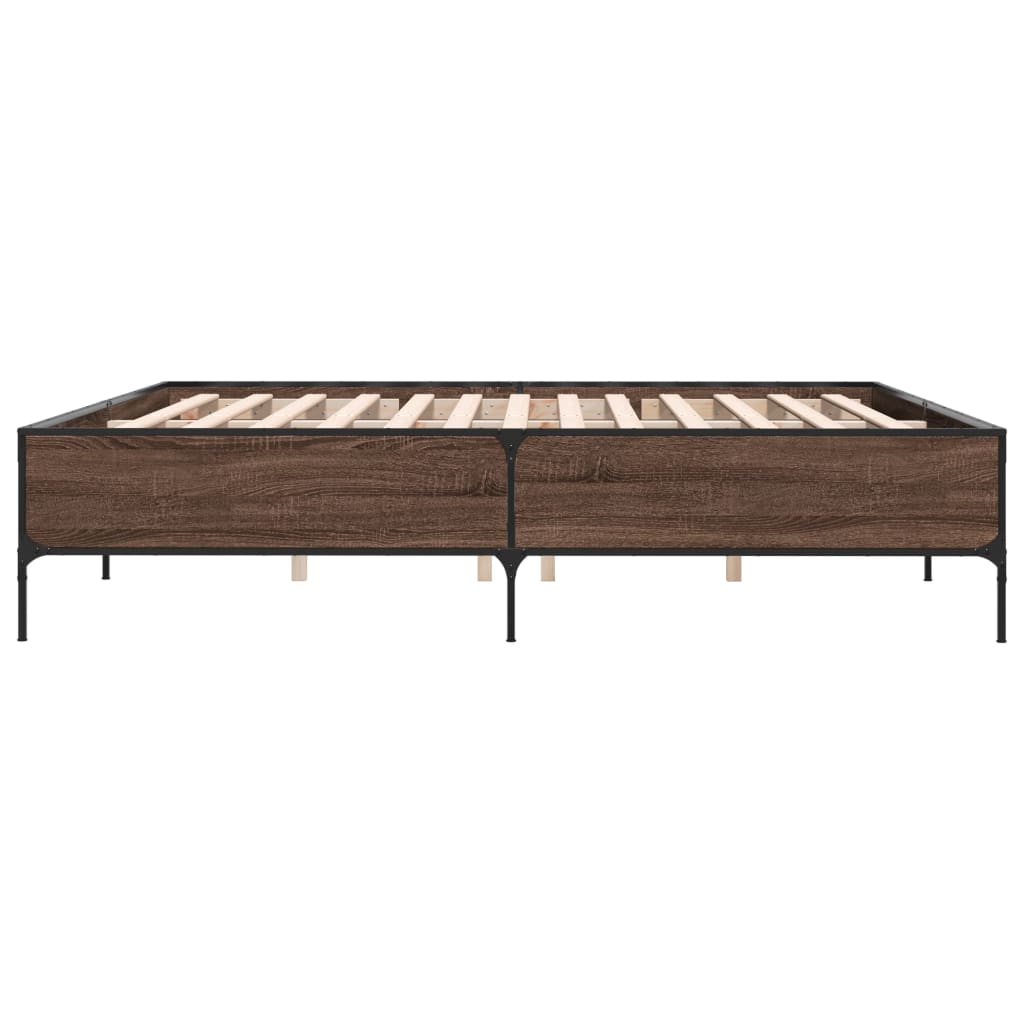 vidaXL Bed Frame without Mattress Brown Oak 200x200 cm