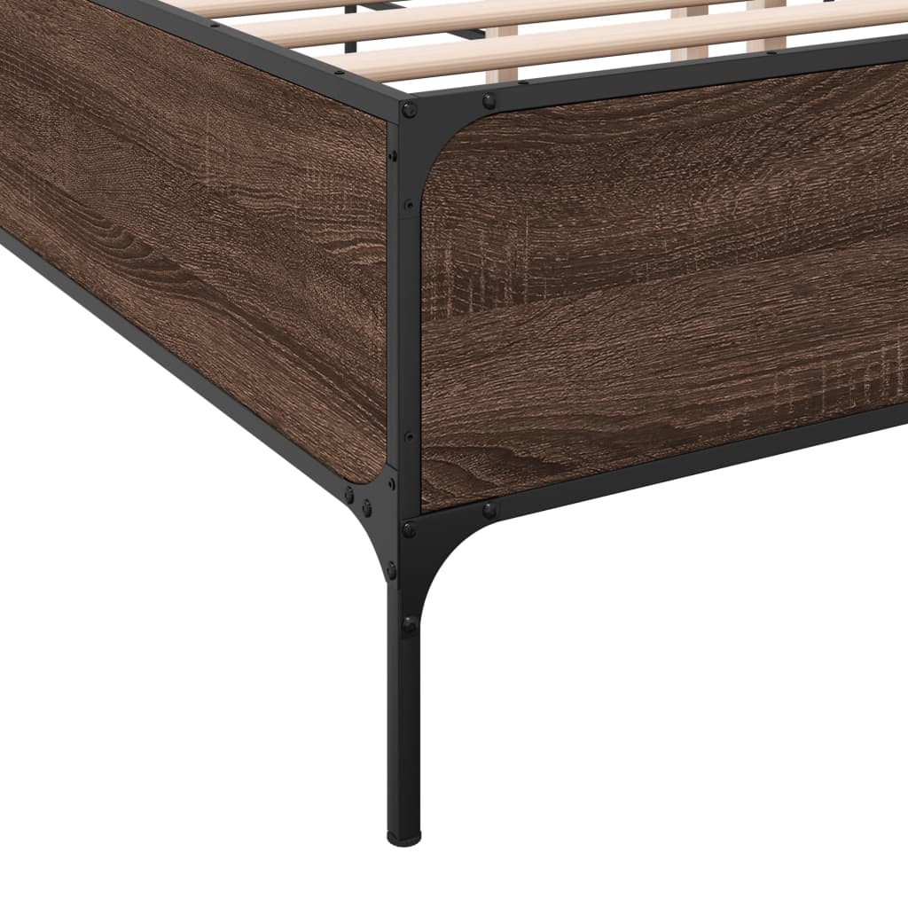 vidaXL Bed Frame without Mattress Brown Oak 200x200 cm