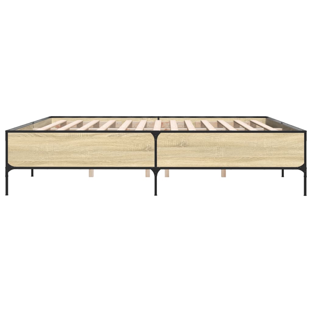 vidaXL Bed Frame without Mattress Sonoma Oak 180x200 cm Super King