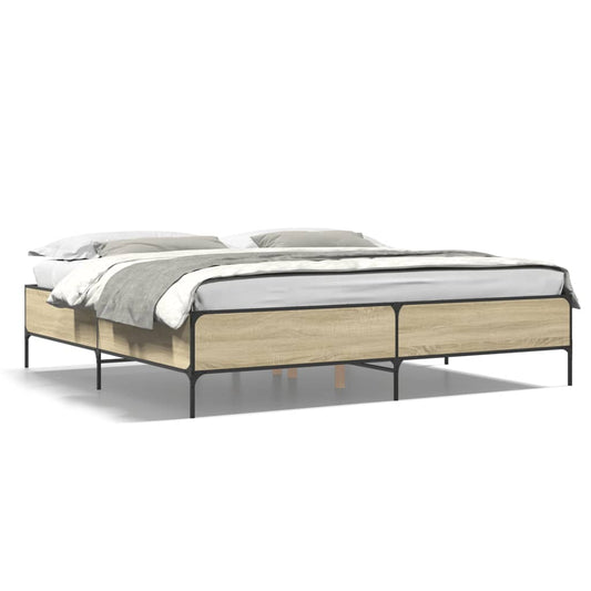 vidaXL Bed Frame without Mattress Sonoma Oak 180x200 cm Super King