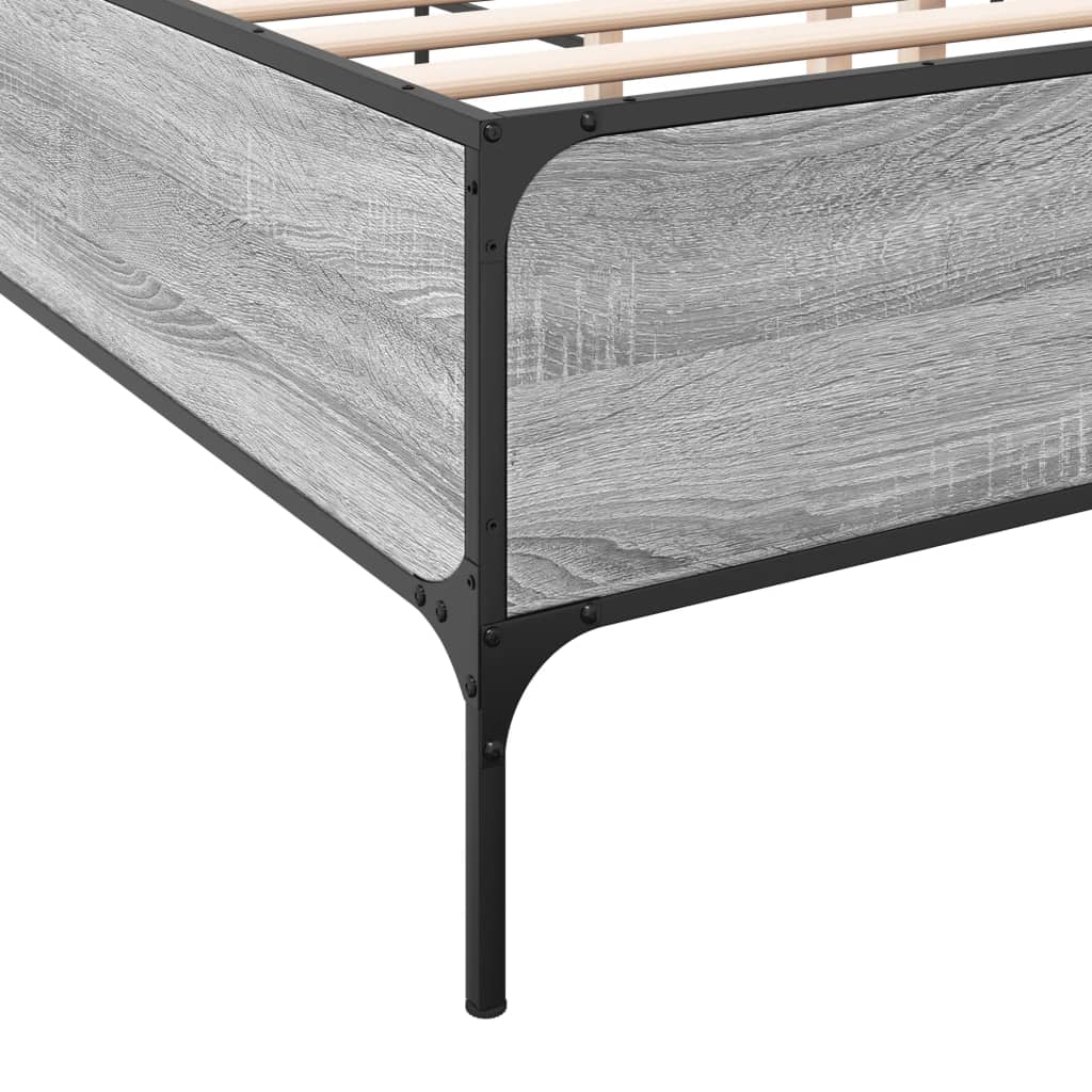 vidaXL Bed Frame without Mattress Grey Sonoma 180x200 cm Super King