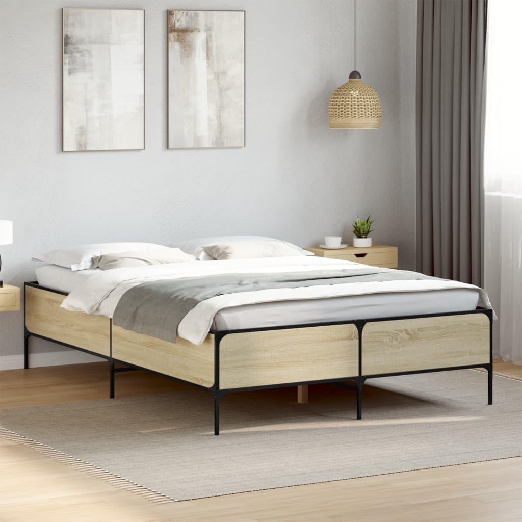 vidaXL Bed Frame without Mattress Sonoma Oak 160x200 cm