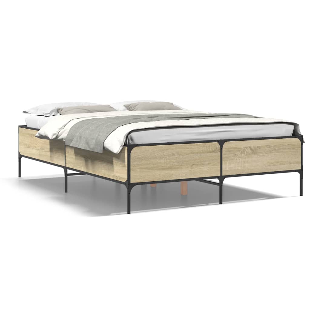 vidaXL Bed Frame without Mattress Sonoma Oak 160x200 cm