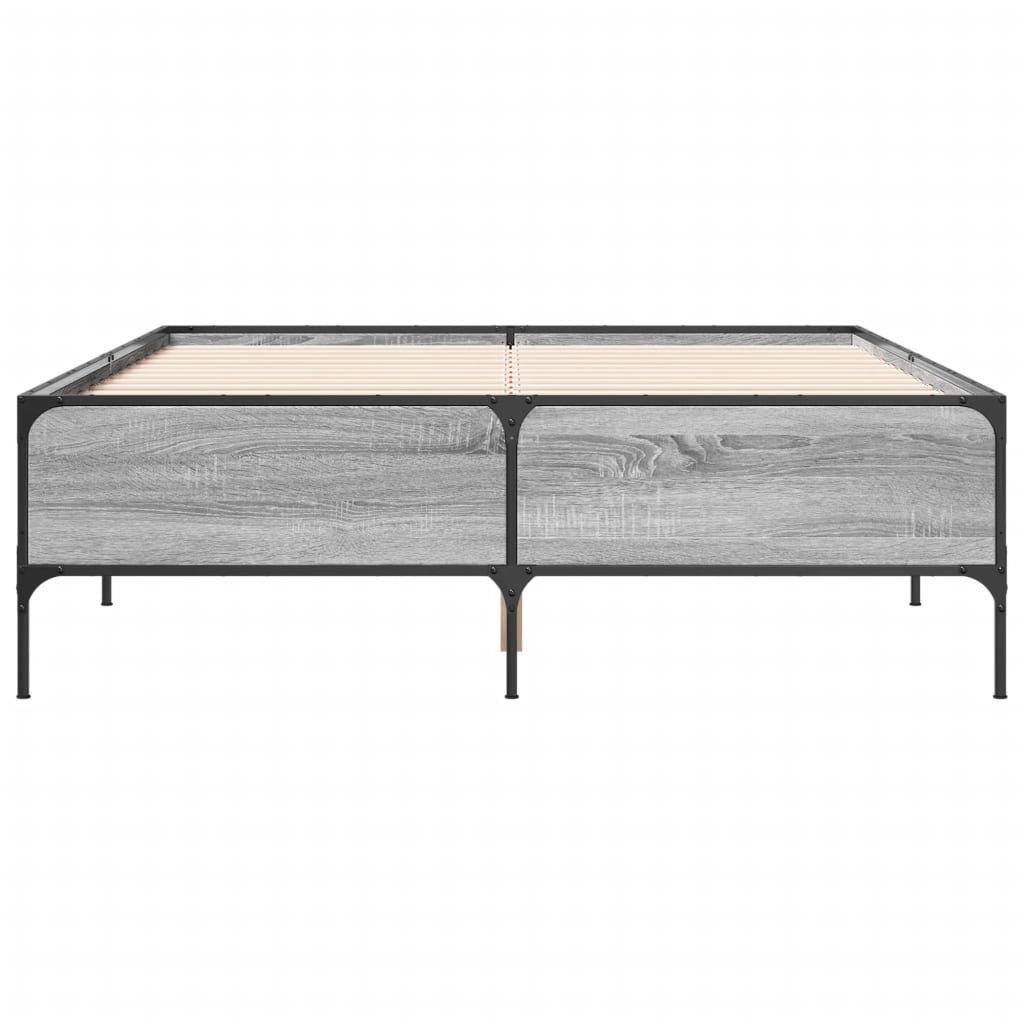 vidaXL Bed Frame without Mattress Grey Sonoma 160x200 cm