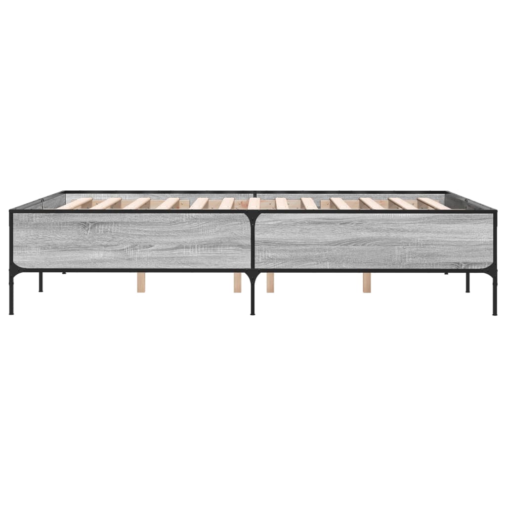 vidaXL Bed Frame without Mattress Grey Sonoma 160x200 cm