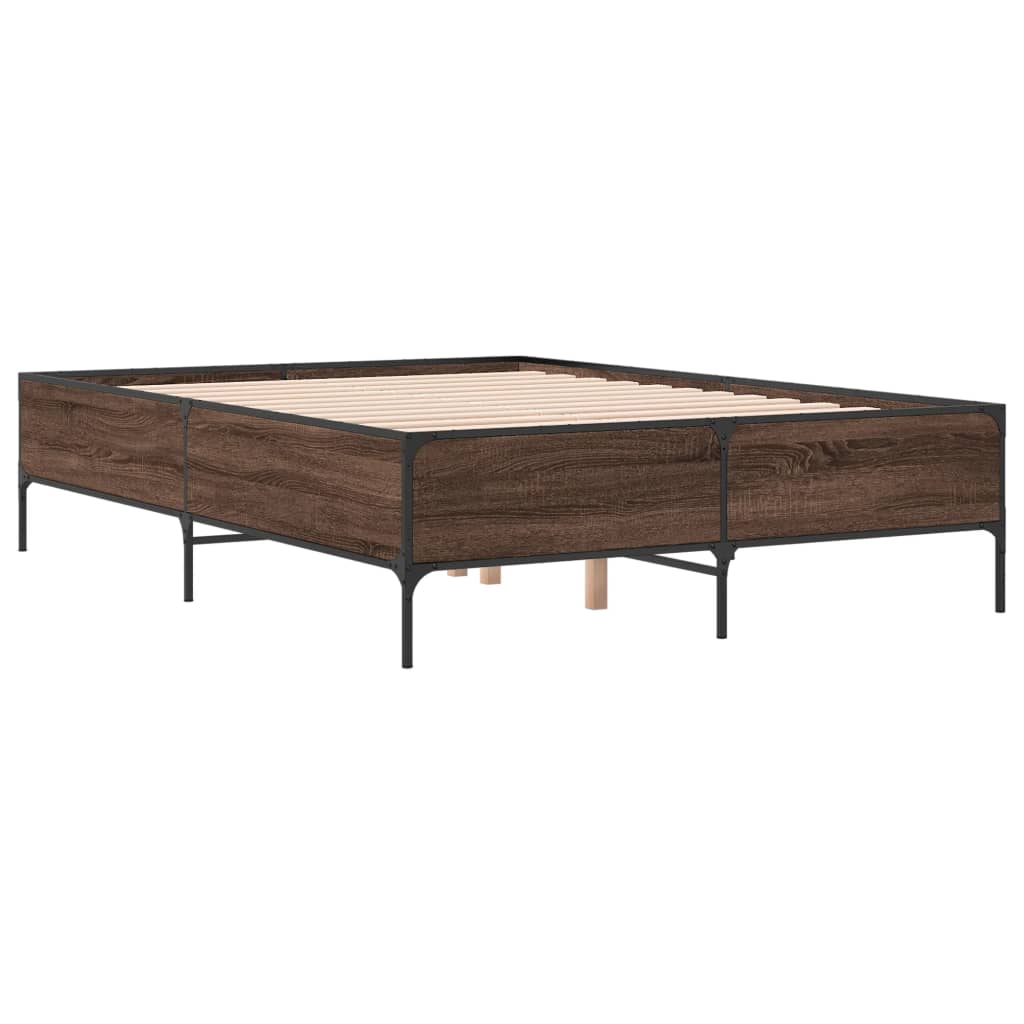 vidaXL Bed Frame without Mattress Brown Oak 160x200 cm