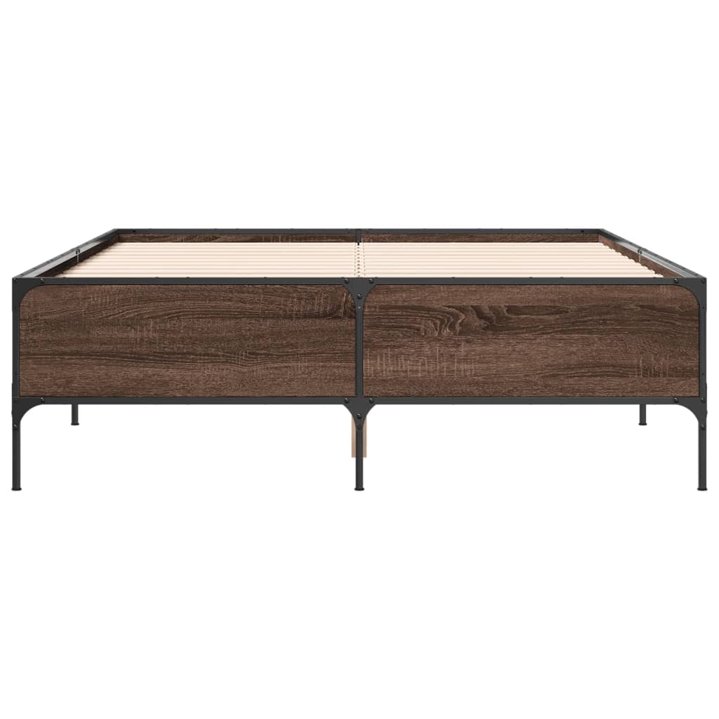 vidaXL Bed Frame without Mattress Brown Oak 160x200 cm