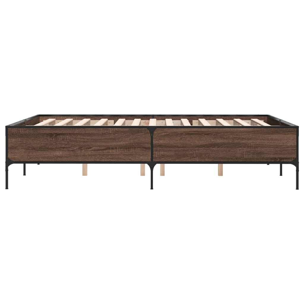 vidaXL Bed Frame without Mattress Brown Oak 160x200 cm