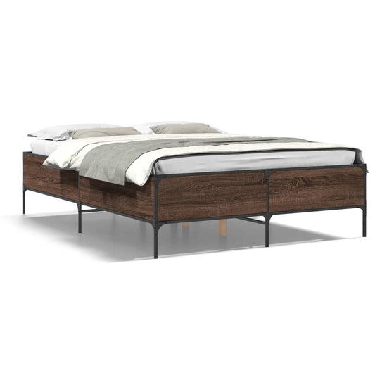 vidaXL Bed Frame without Mattress Brown Oak 160x200 cm