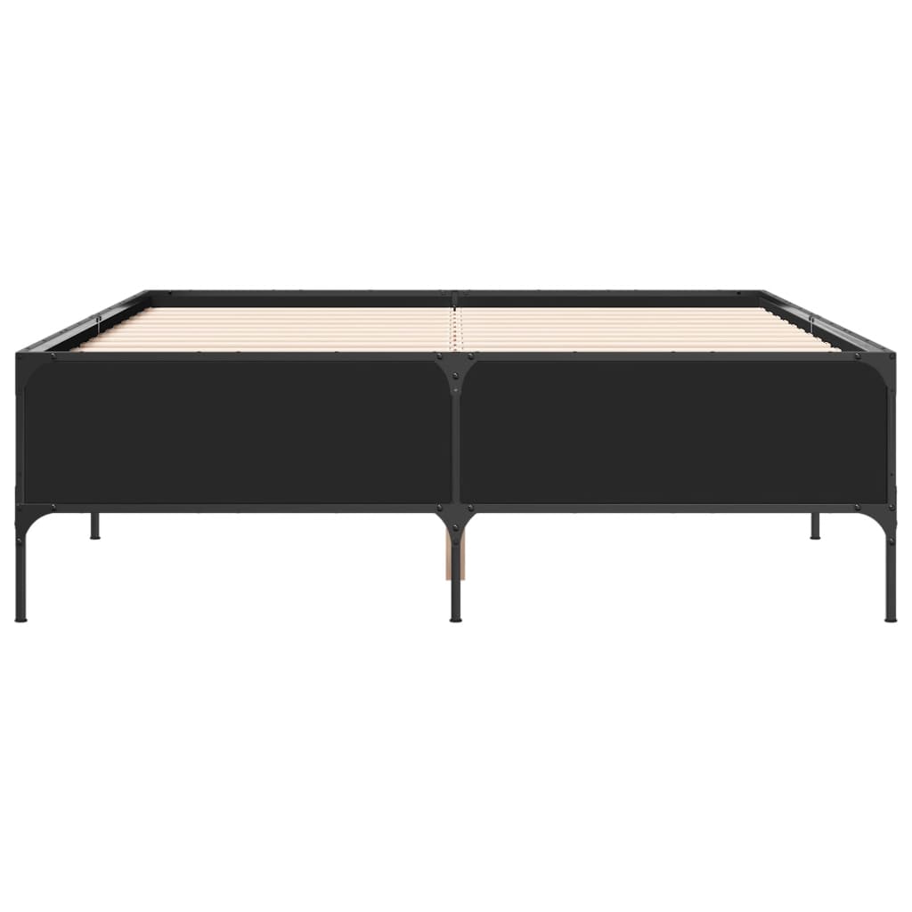 vidaXL Bed Frame without Mattress Black 150x200 cm King Size