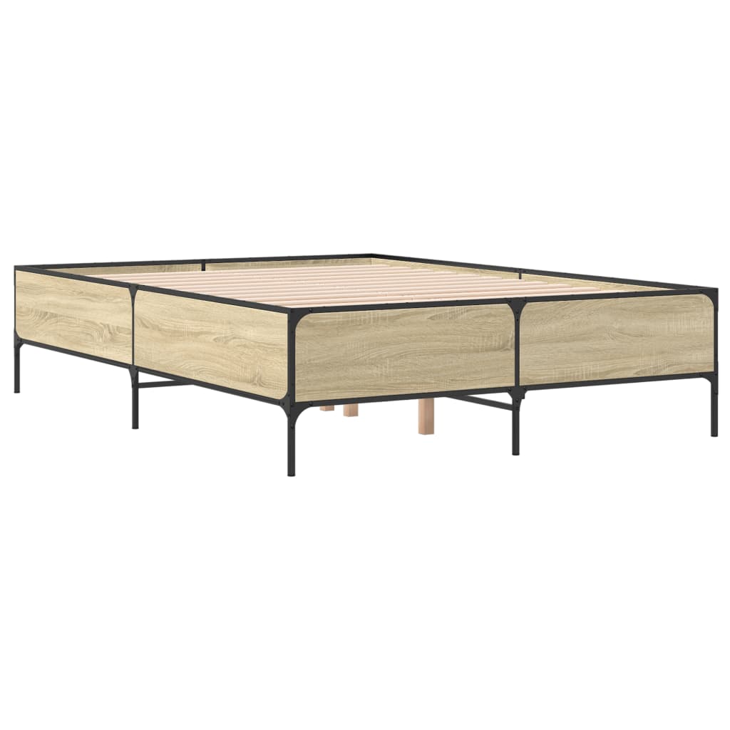 vidaXL Bed Frame without Mattress Sonoma Oak 150x200 cm King Size