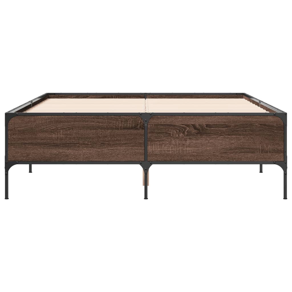 vidaXL Bed Frame without Mattress Brown Oak 150x200 cm King Size