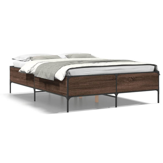 vidaXL Bed Frame without Mattress Brown Oak 150x200 cm King Size