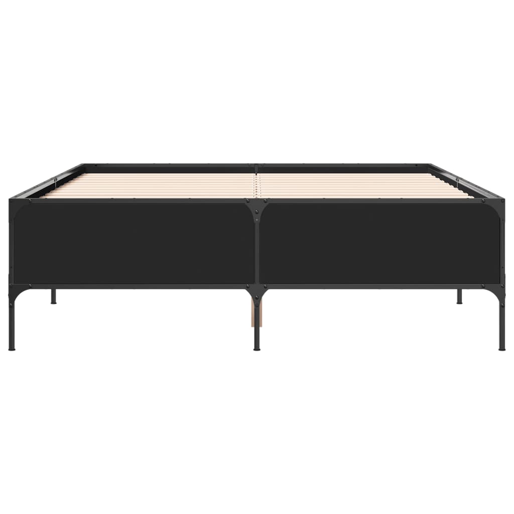 vidaXL Bed Frame without Mattress Black 140x200 cm