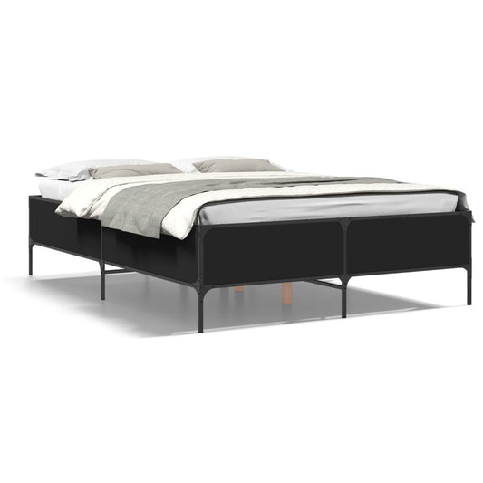 vidaXL Bed Frame without Mattress Black 140x200 cm