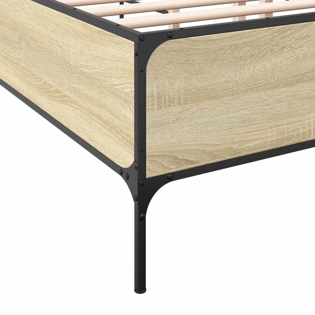 vidaXL Bed Frame without Mattress Sonoma Oak 140x200 cm