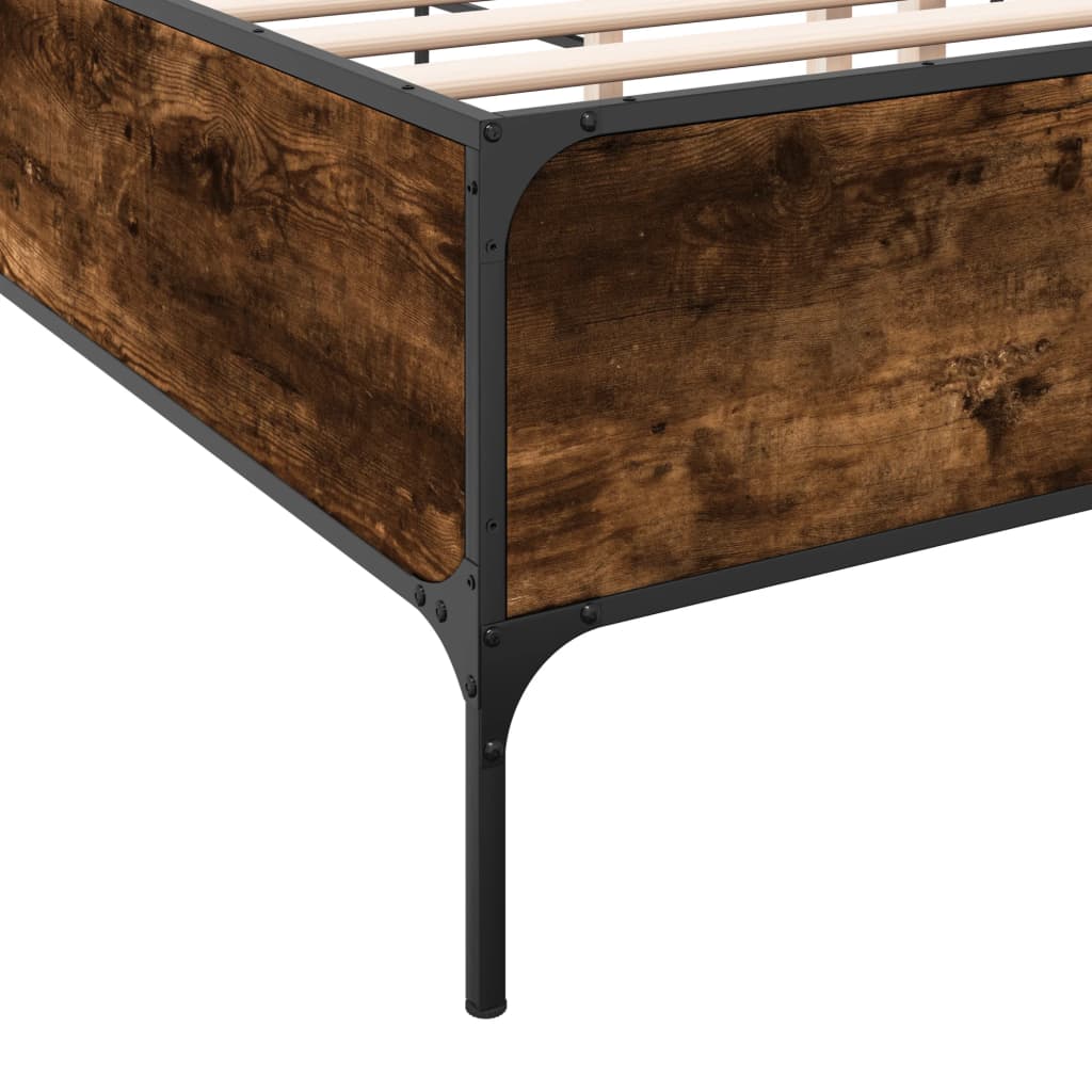 vidaXL Bed Frame without Mattress Smoked Oak 140x200 cm