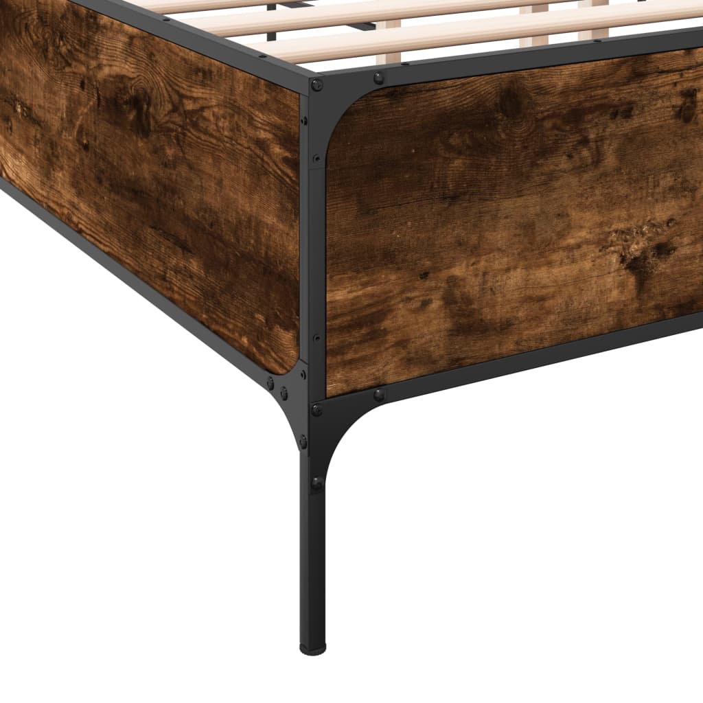 vidaXL Bed Frame without Mattress Smoked Oak 140x190 cm