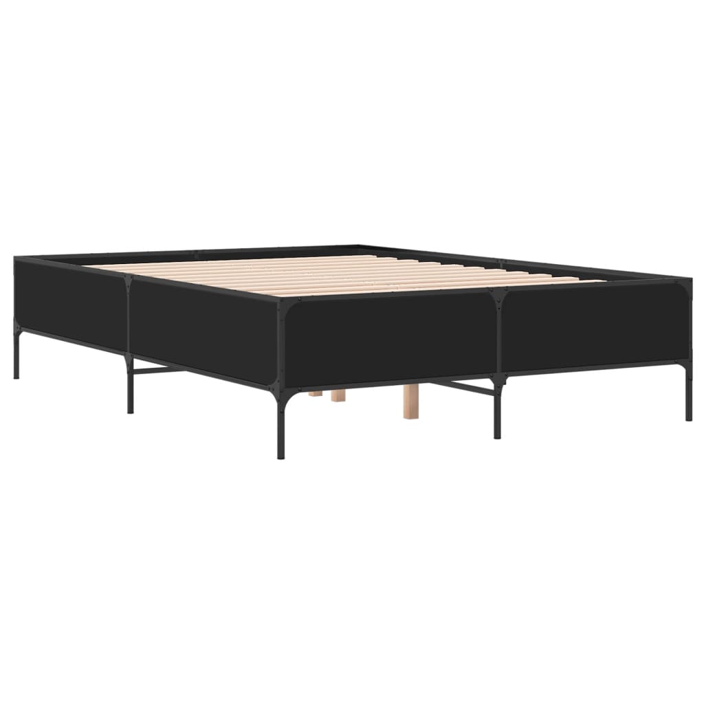 vidaXL Bed Frame without Mattress Black 135x190 cm Double