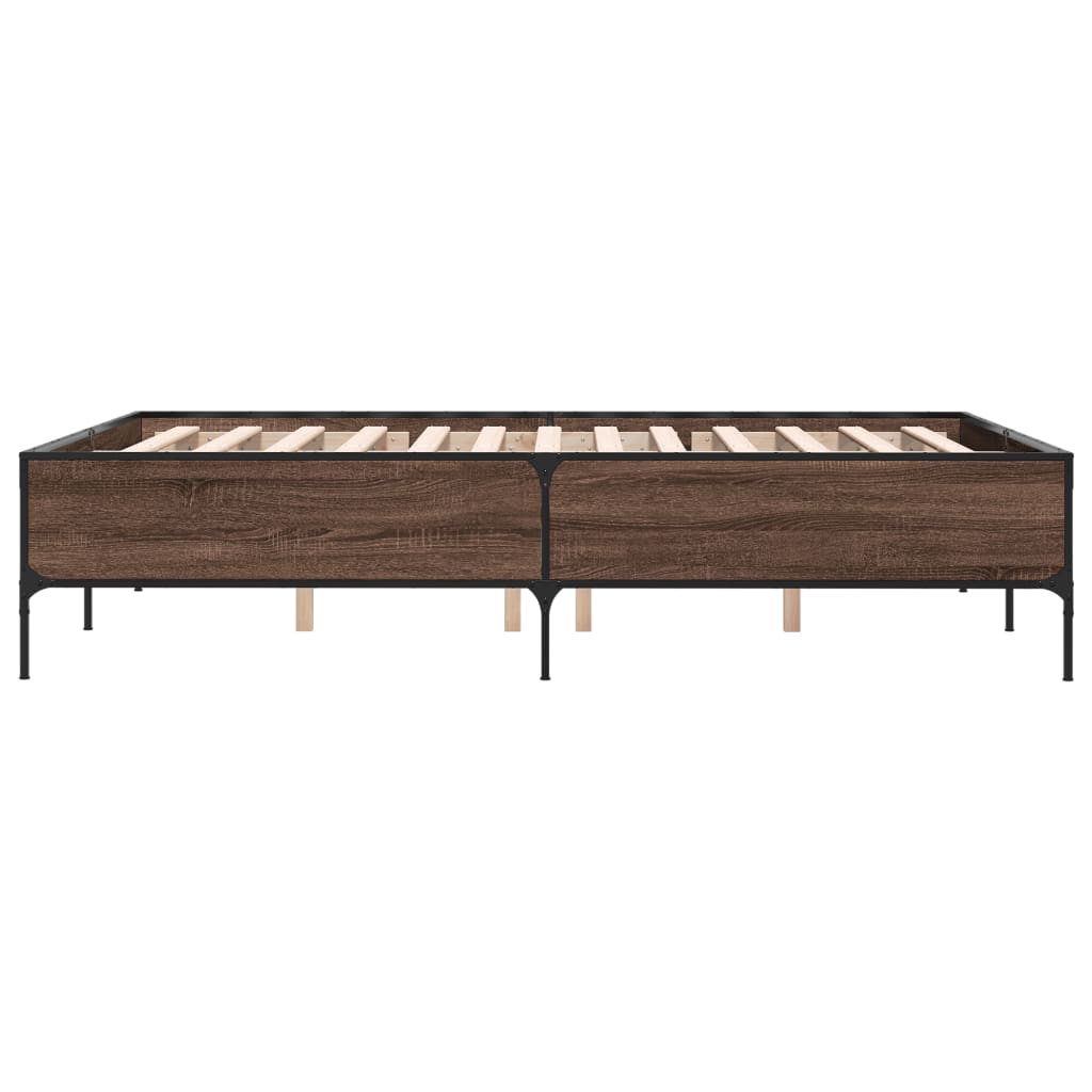 vidaXL Bed Frame without Mattress Brown Oak 135x190 cm Double