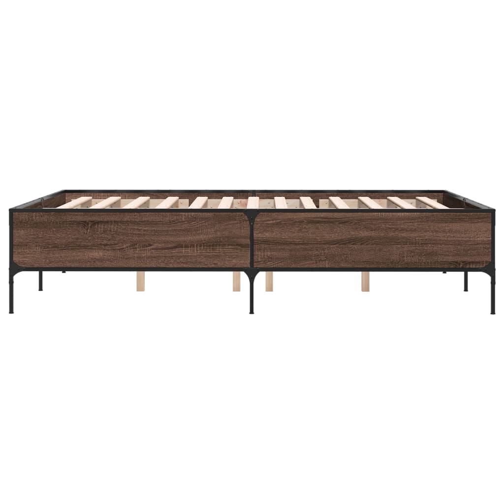 Bed Frame without Mattress Brown Oak 120x190 cm Small Double