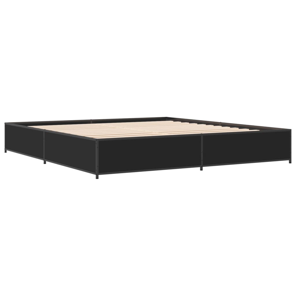 vidaXL Bed Frame without Mattress Black 200x200 cm