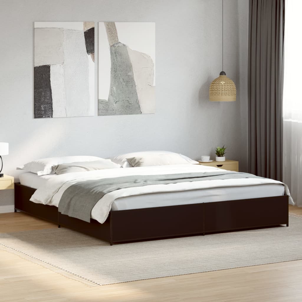 vidaXL Bed Frame without Mattress Black 200x200 cm