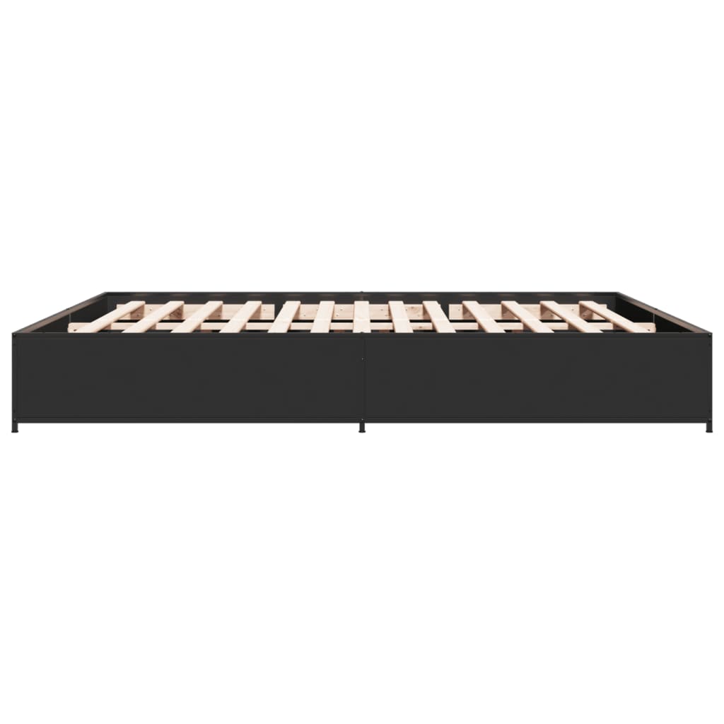 vidaXL Bed Frame without Mattress Black 200x200 cm