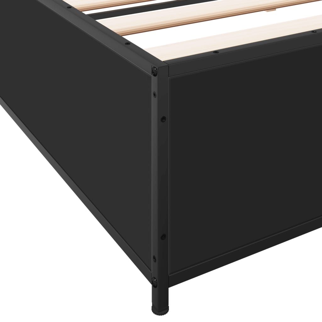 vidaXL Bed Frame without Mattress Black 200x200 cm