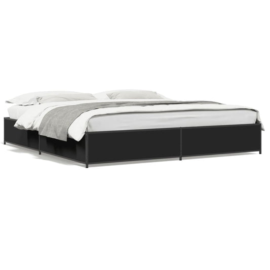 vidaXL Bed Frame without Mattress Black 200x200 cm