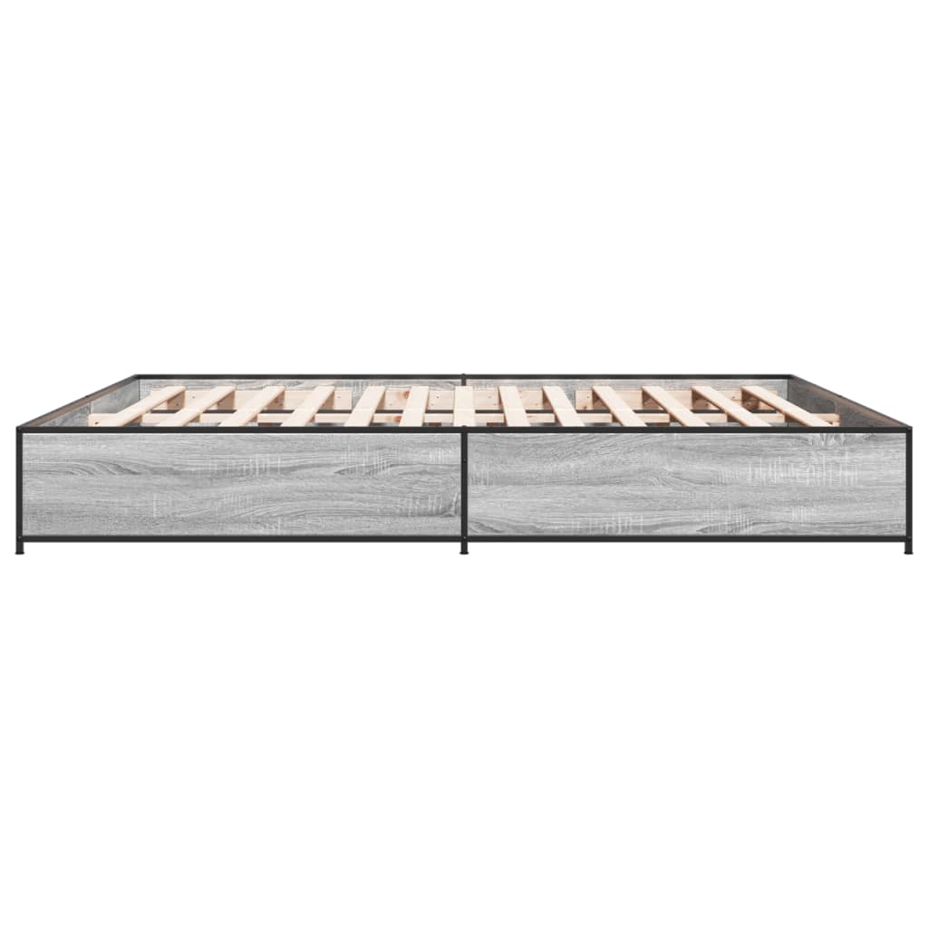 vidaXL Bed Frame without Mattress Grey Sonoma 200x200 cm