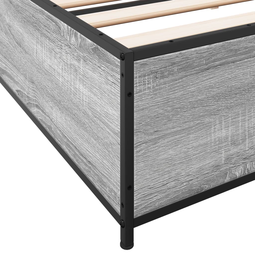 vidaXL Bed Frame without Mattress Grey Sonoma 200x200 cm