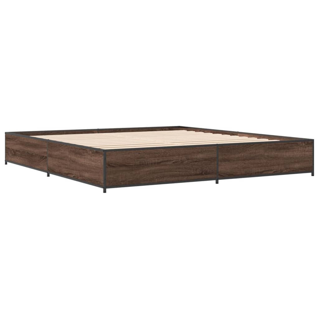 vidaXL Bed Frame without Mattress Brown Oak 200x200 cm