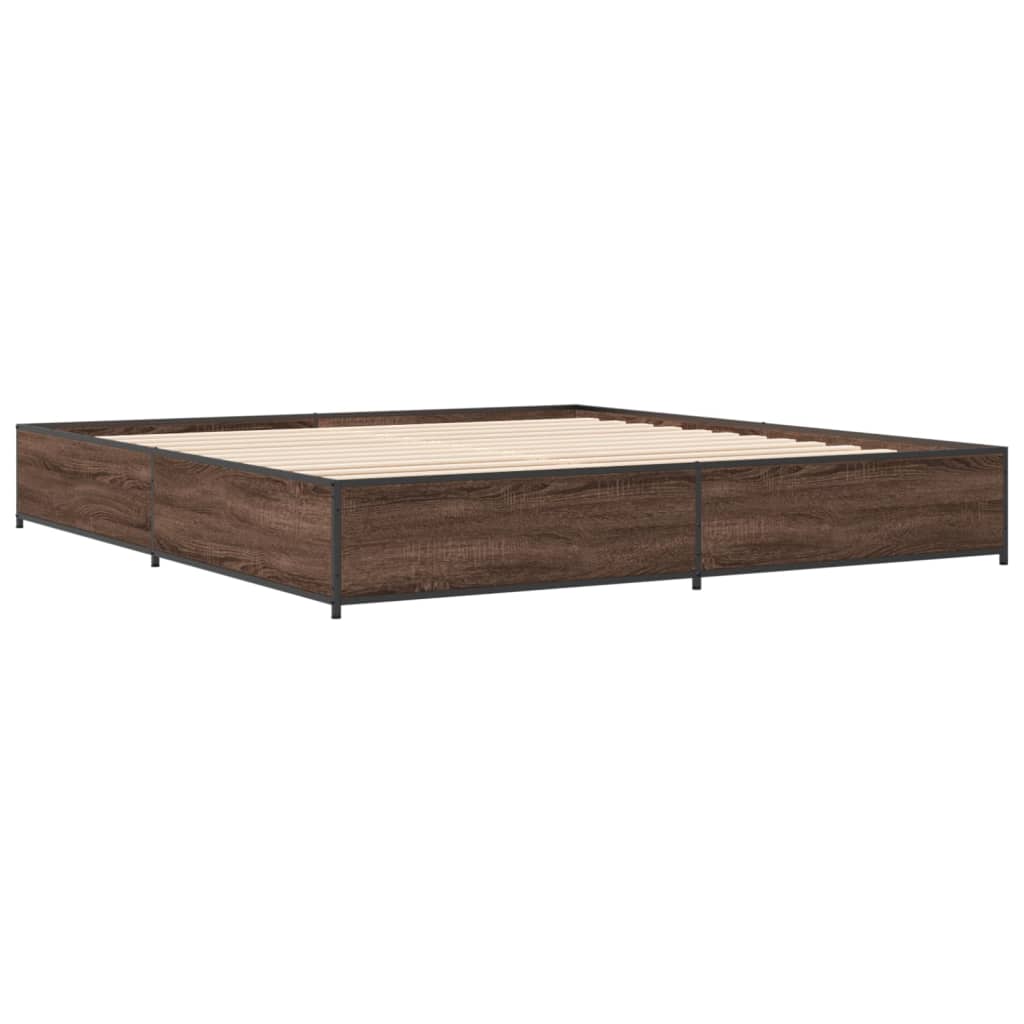 vidaXL Bed Frame without Mattress Brown Oak 200x200 cm