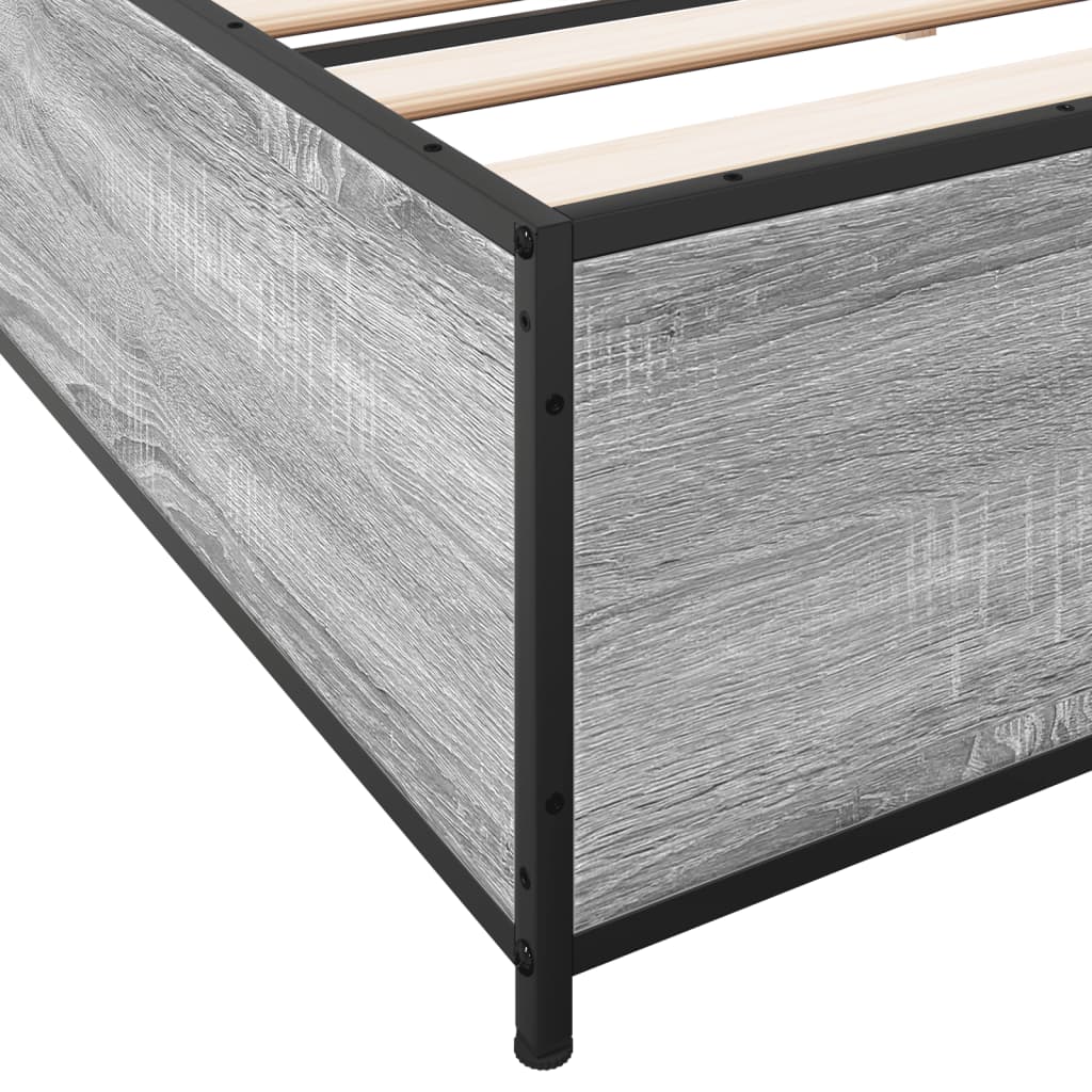 vidaXL Bed Frame without Mattress Grey Sonoma 180x200 cm Super King