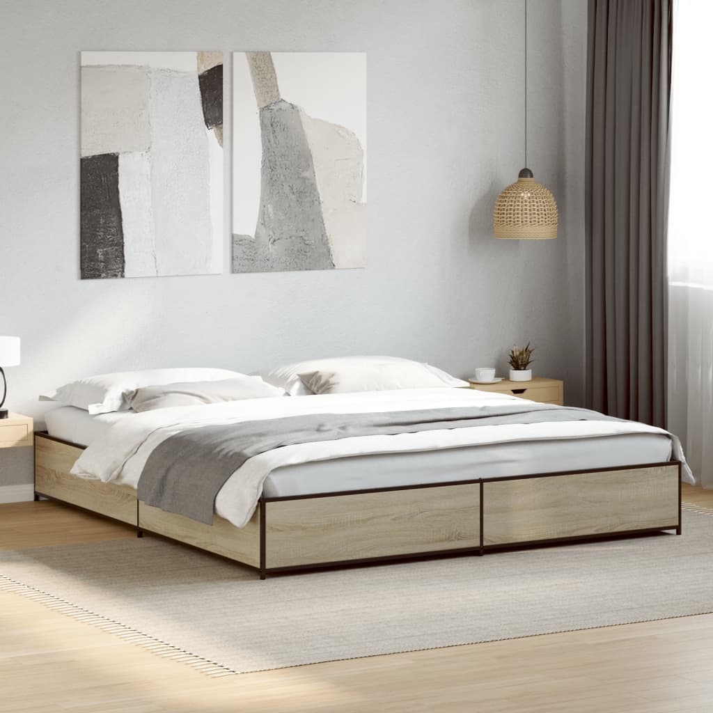 vidaXL Bed Frame without Mattress Sonoma Oak 160x200 cm