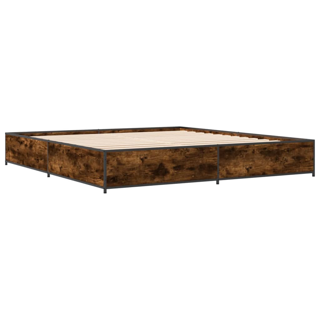 vidaXL Bed Frame without Mattress Smoked Oak 160x200 cm