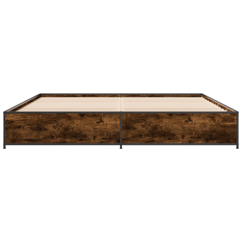 vidaXL Bed Frame without Mattress Smoked Oak 160x200 cm