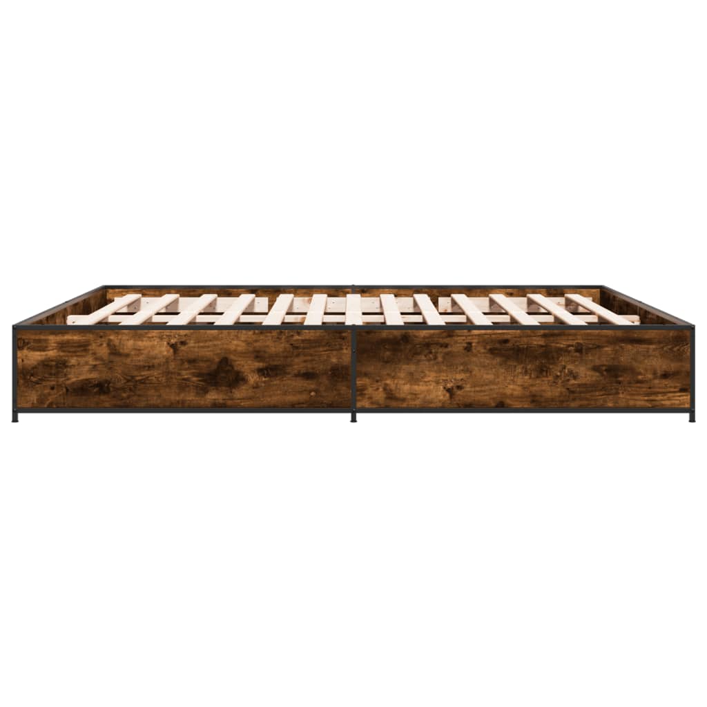 vidaXL Bed Frame without Mattress Smoked Oak 160x200 cm