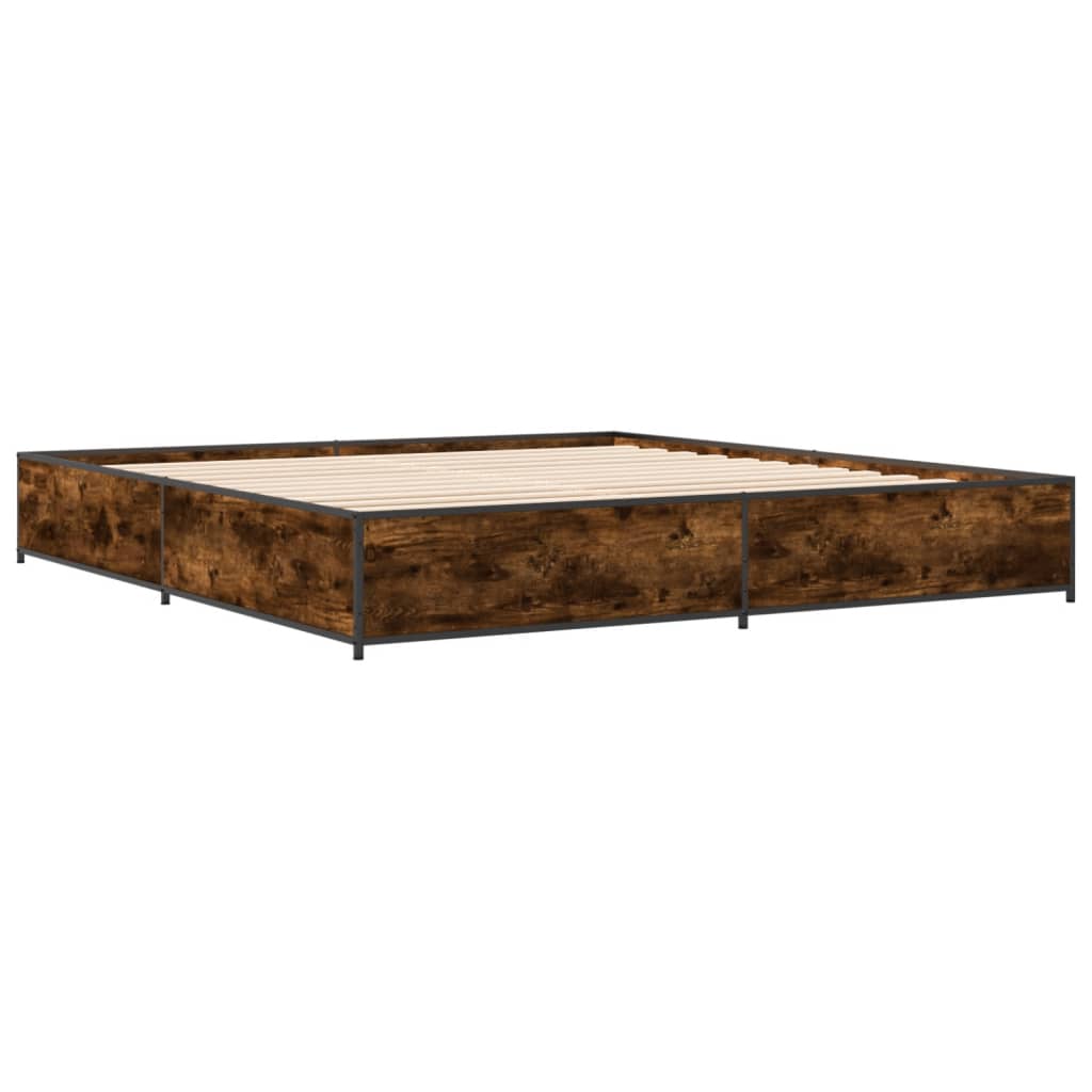 vidaXL Bed Frame without Mattress Smoked Oak 160x200 cm