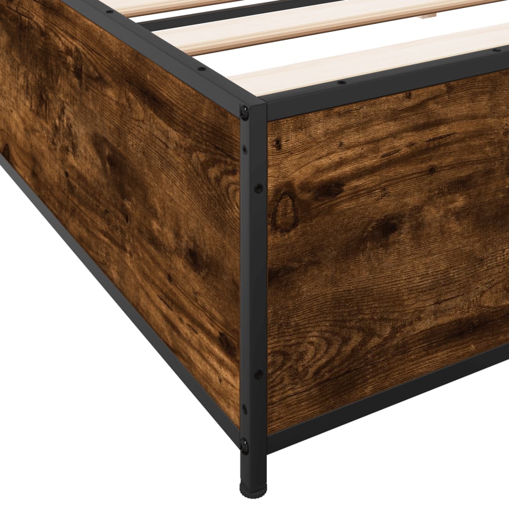 vidaXL Bed Frame without Mattress Smoked Oak 160x200 cm