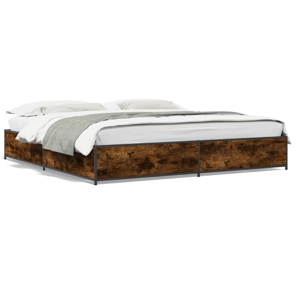 vidaXL Bed Frame without Mattress Smoked Oak 160x200 cm