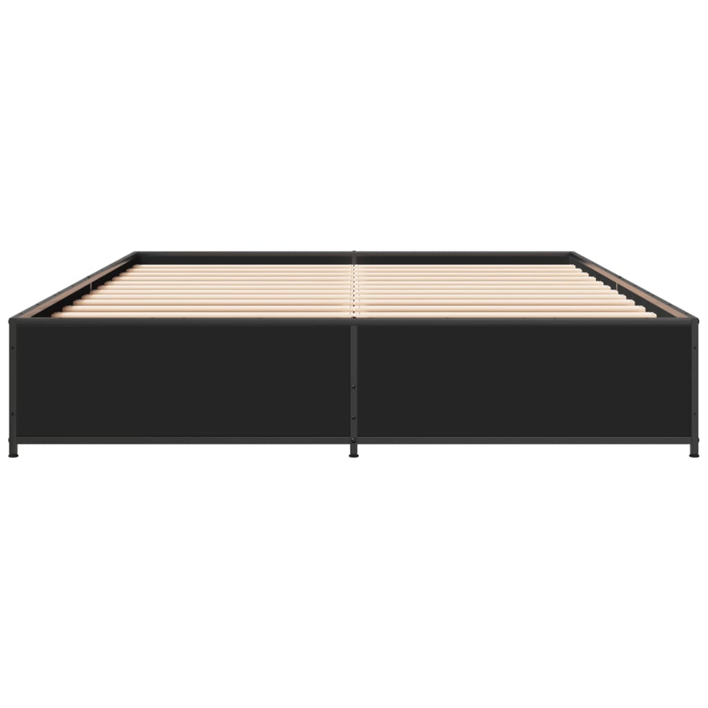 vidaXL Bed Frame without Mattress Black 150x200 cm King Size