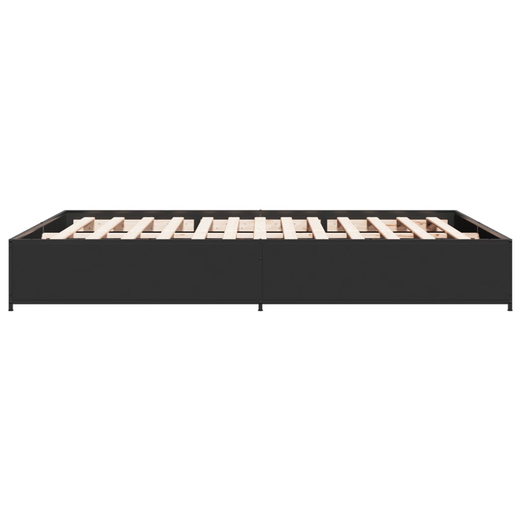 vidaXL Bed Frame without Mattress Black 150x200 cm King Size