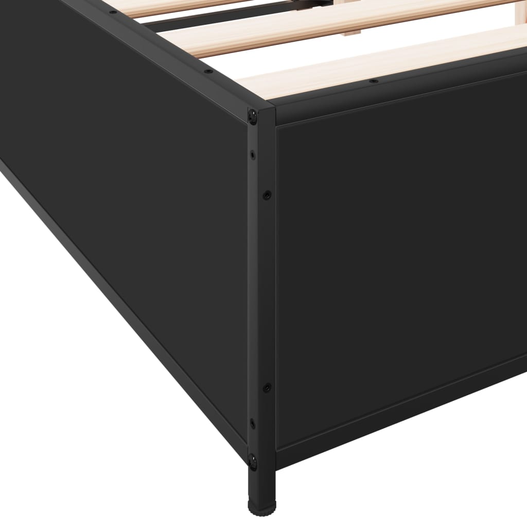 vidaXL Bed Frame without Mattress Black 150x200 cm King Size