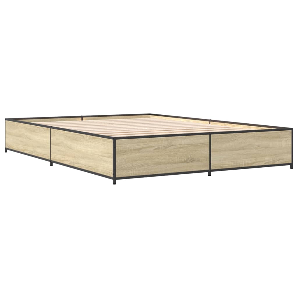 vidaXL Bed Frame without Mattress Sonoma Oak 150x200 cm King Size