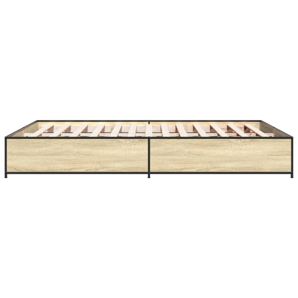 vidaXL Bed Frame without Mattress Sonoma Oak 150x200 cm King Size